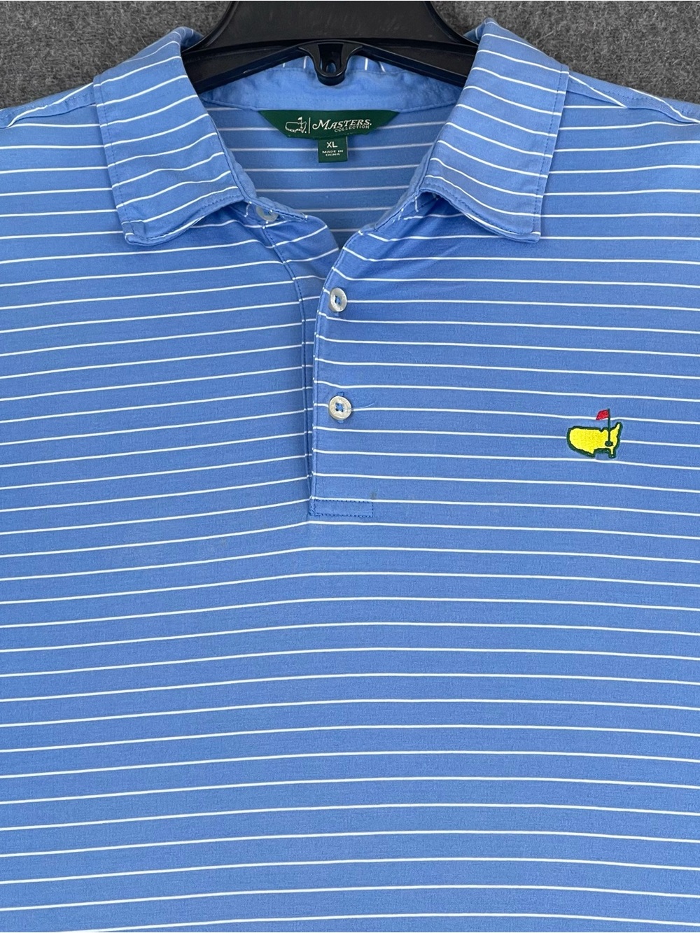Masters Collection Polo Shirt Mens XL Pima Cotton Blue Stripe